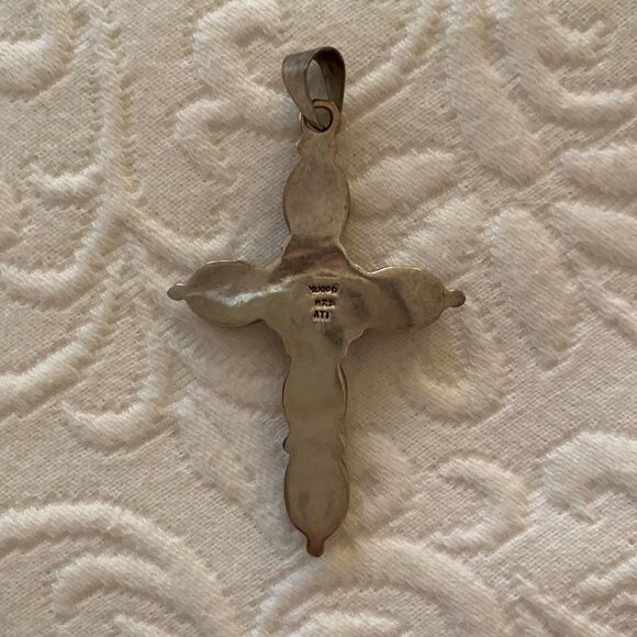Cross Pendant with pearls and silver - Picture 3 of 6